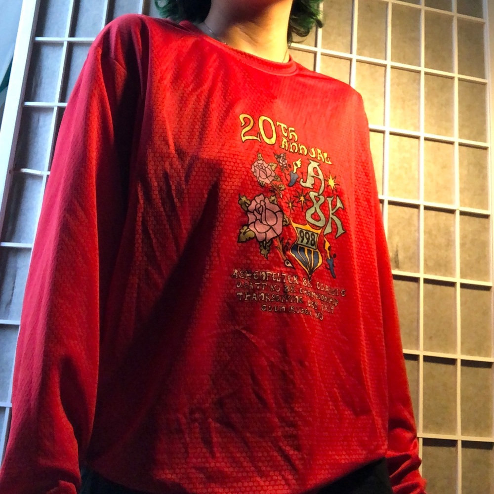 Red Print exercise shirt